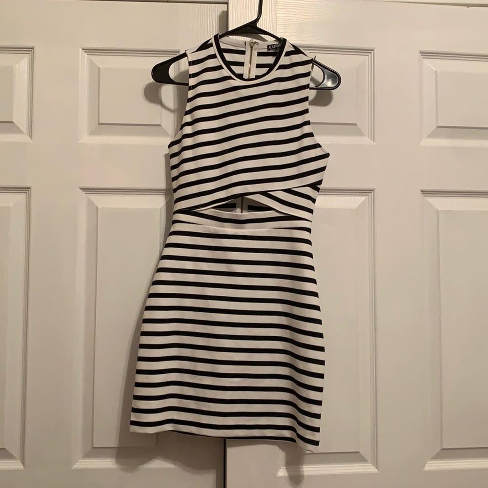 Express black and white dress